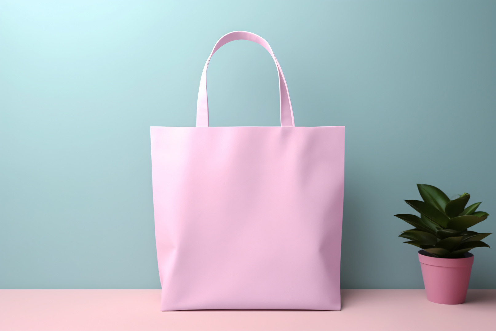 Pink Tote Bag, Mockup